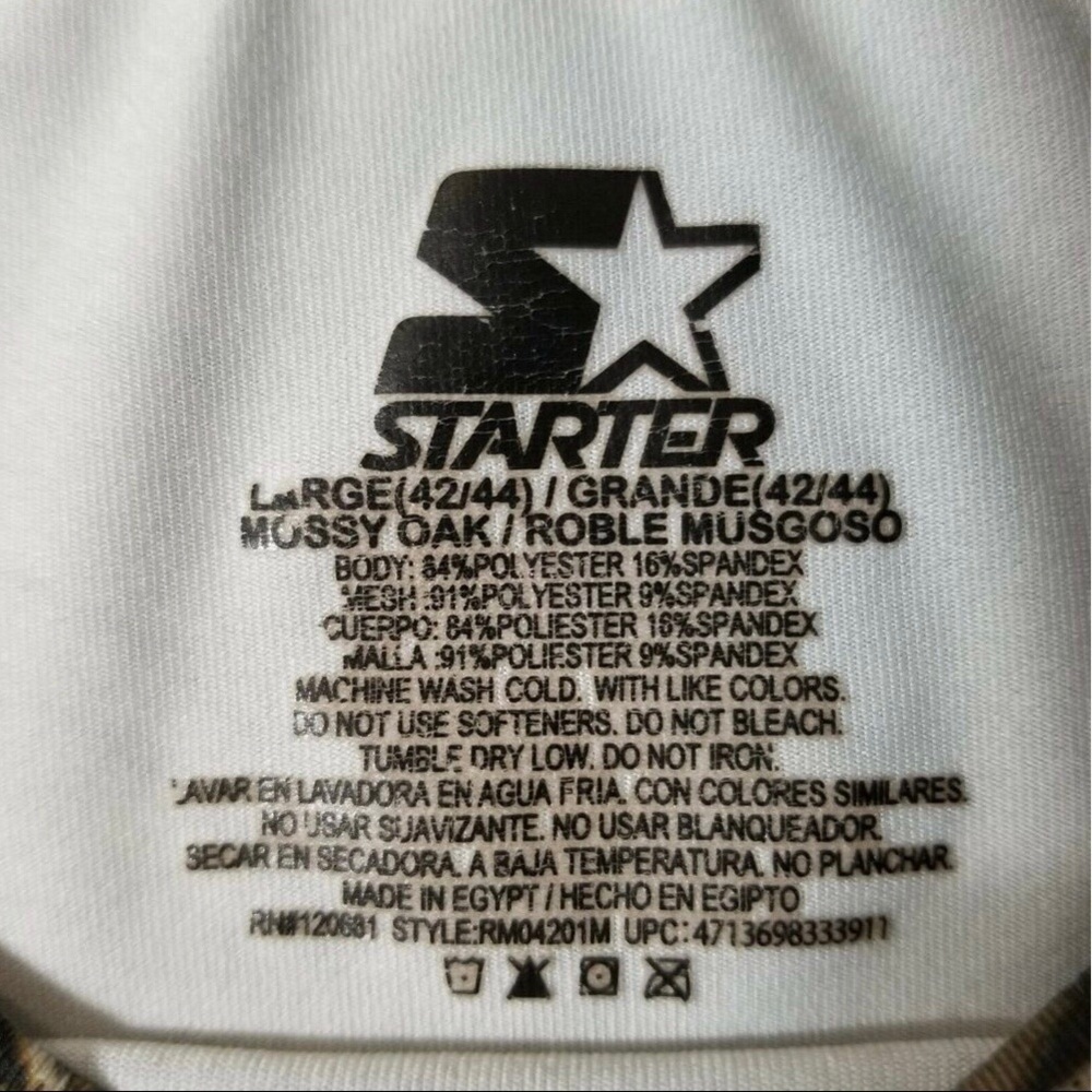 Starter Dri Star Mossy Oak Break Up Infinity Mens Camouflage Hunting Real Tree L - Picture 4 of 6